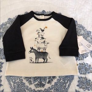 Baby Gap Farm Animals T-Shirt Baseball Tee 6-12M